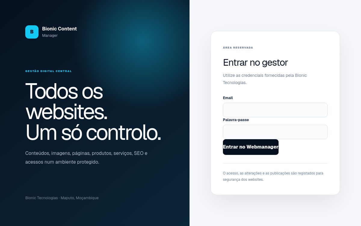 Bionic Content Manager — Website management product