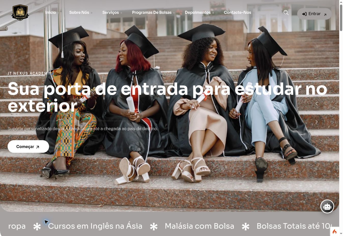 JT Nexus Academy — Scholarship and study-abroad platform