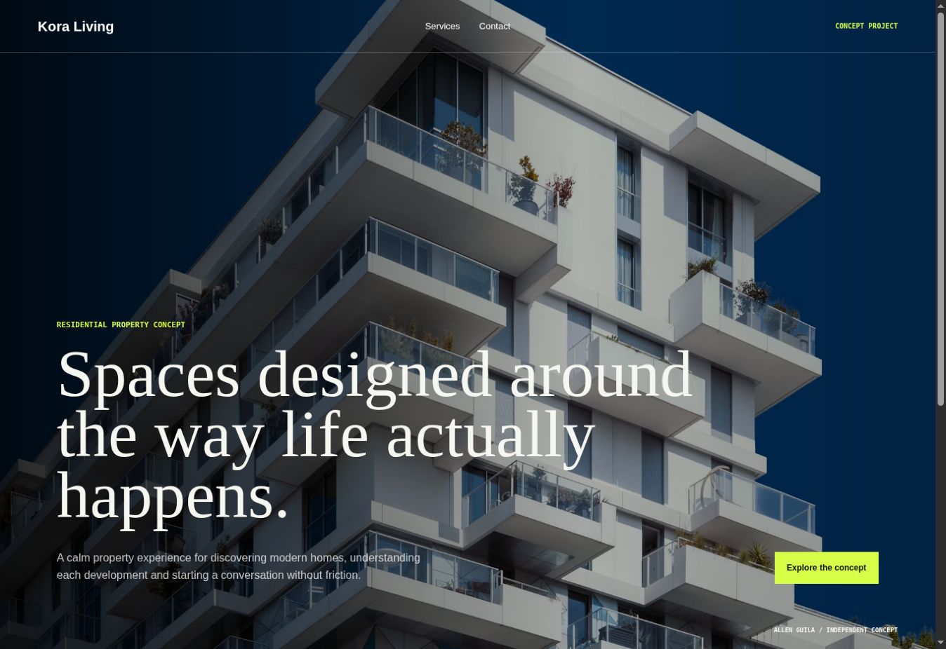 Kora Living — Independent property concept