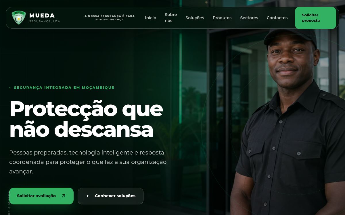 Mueda Segurança — Security services website