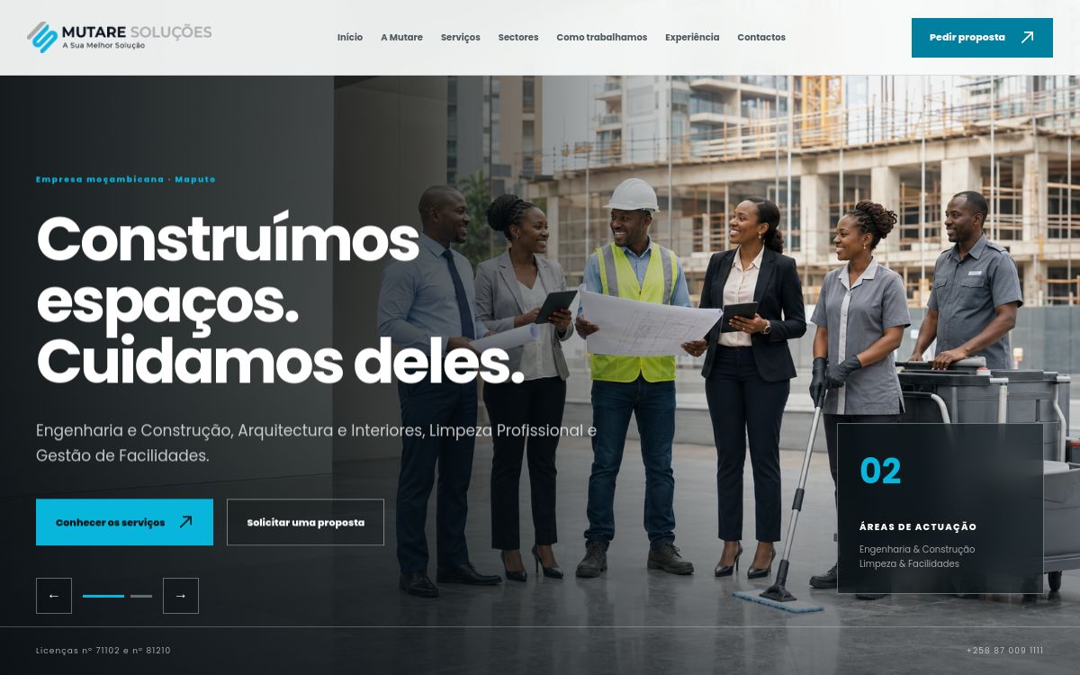 Mutare Soluções — Engineering and services website